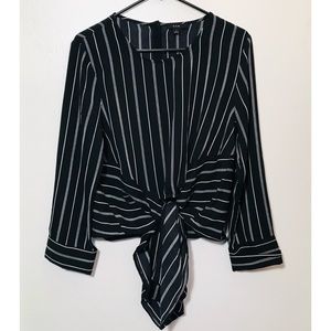 Black and white striped cropped top